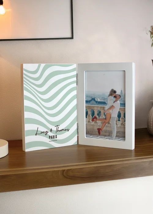 Personalised Memento Company Wooden Hinged 6x4 Photo Frame Multi Colour - One Size Image 2