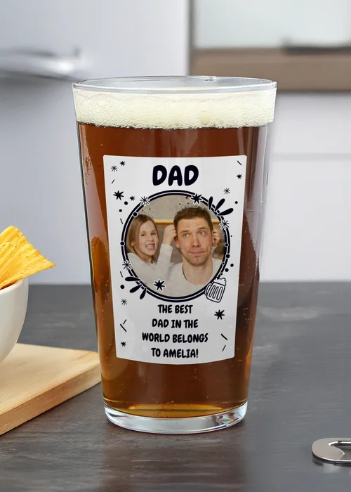Personalised Memento Company Photo Upload Beer Glass Clear - One Size Image 2