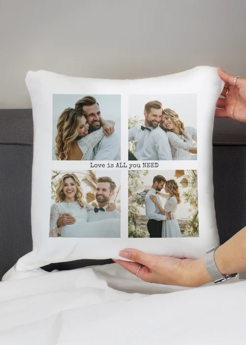 Personalised Memento Company Mutli Photo Upload Cushion & Insert White - One Size Image 2