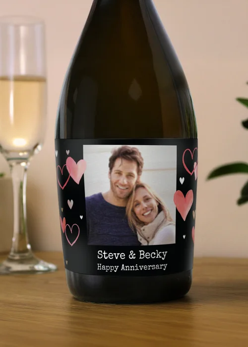 Personalised Memento Company Photo Upload Heart Prosecco Multi Colour - One Size Image 2