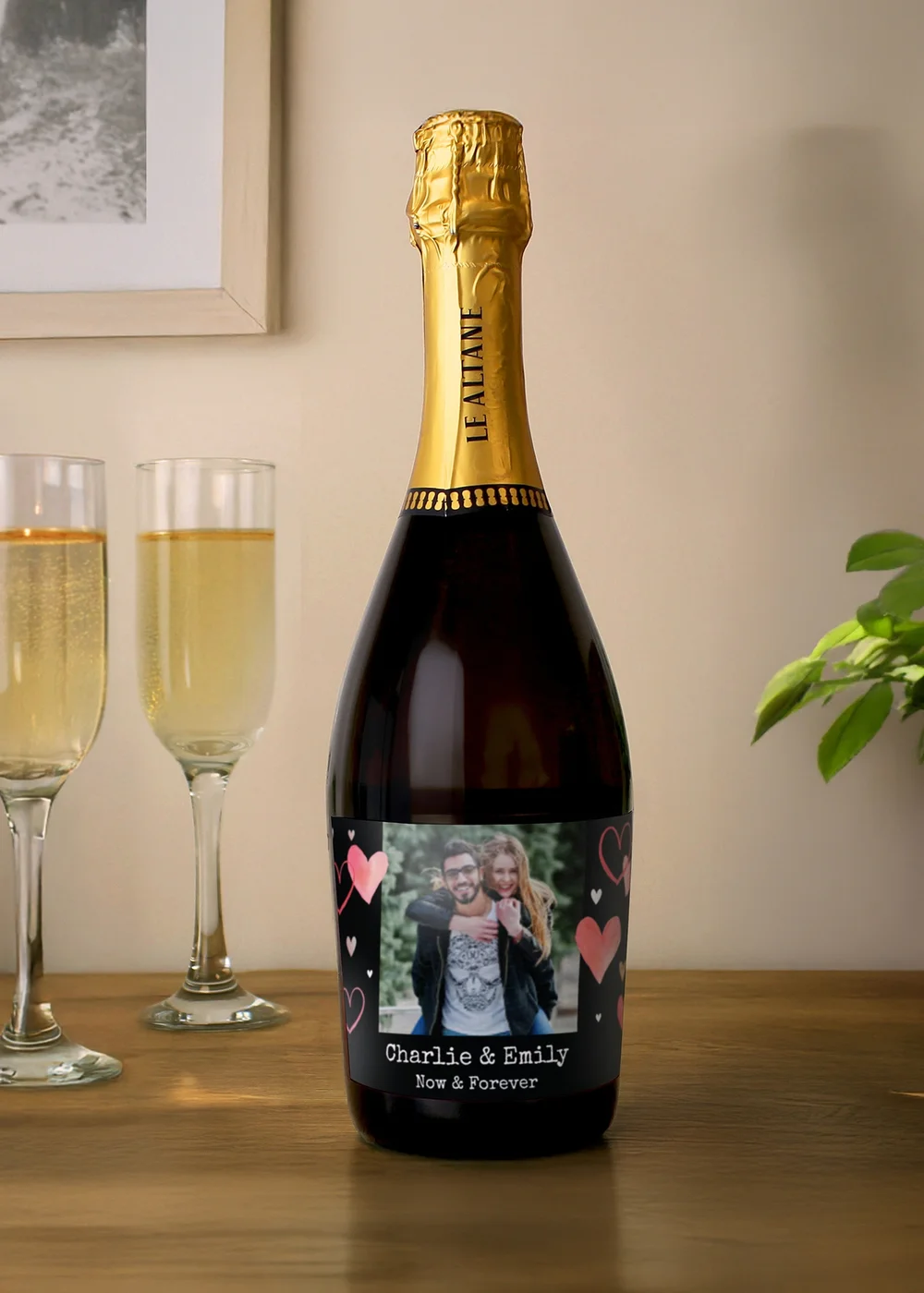 Personalised Memento Company Photo Upload Heart Prosecco Multi Colour - One Size Image 1