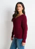 Gini London Burgundy Chunky Knit Oversized Jumper - L/XL Image 4