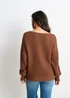 Gini London Brown Chunky Knit Oversized Jumper - L/XL Image 2