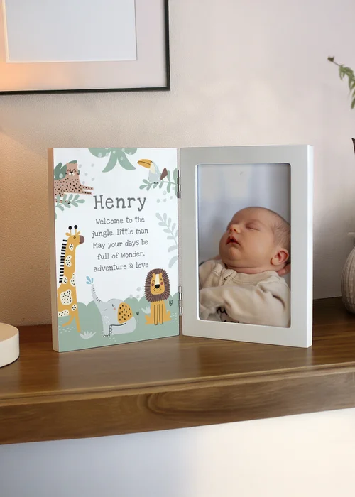 Personalised Memento Company Animals Wooden Hinged 6x4 Photo Frame Multi - One Size Image 2