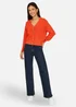 Yumi Orange Relaxed Fit Cardigan With Stitch Detail - S Image 2