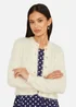 Yumi Ivory Eyelash Knit Cropped Cardigan - L Image 3