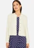 Yumi Ivory Eyelash Knit Cropped Cardigan - L Image 1