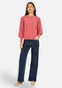 Yumi Pink Knitted Balloon Sleeve Jumper - M Image 2