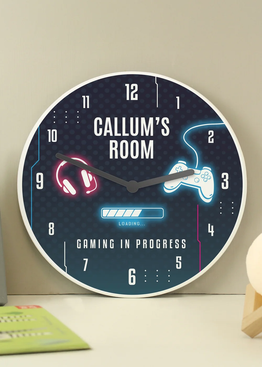 Personalised Memento Company Gaming Wooden Childrens Clock Multi - One Size Image 2