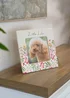 Personalised Memento Company Floral Ceramic 4x4 Frame Cream - One Size Image 3
