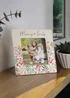 Personalised Memento Company Floral Ceramic 4x4 Frame Cream - One Size Image 1
