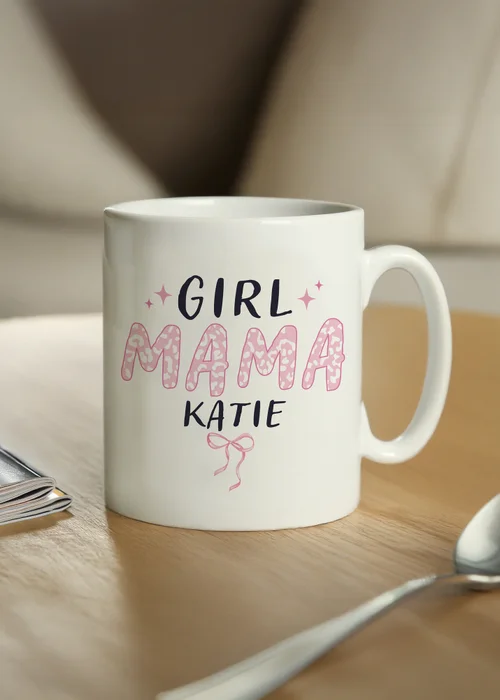Personalised Memento Company Girl Mama Mug White - One Size Image 1