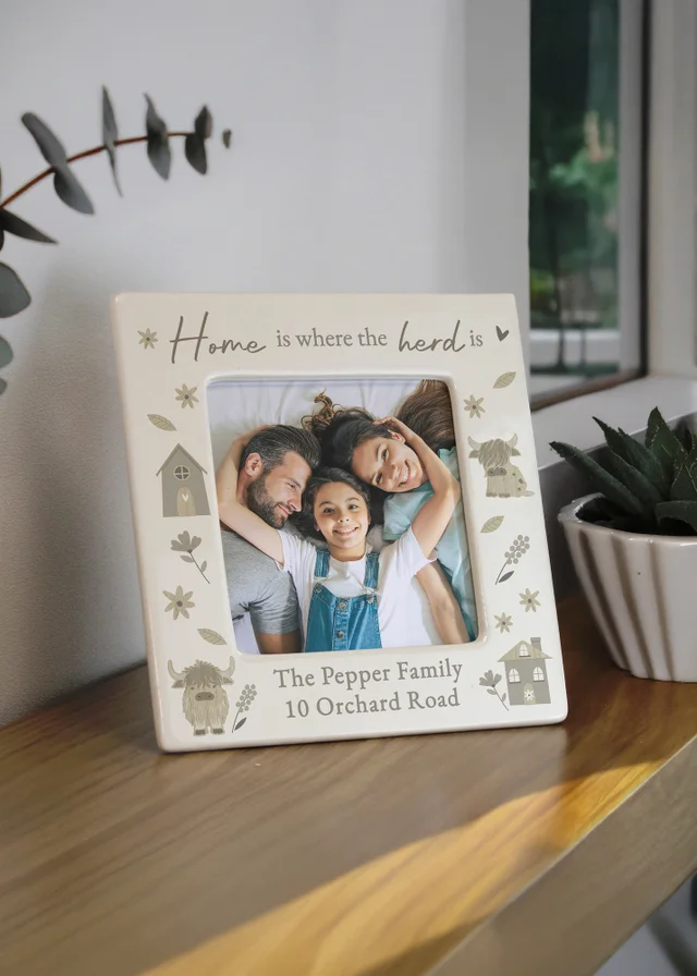 Personalised Memento Company Highland Cow Photo Frame Multi