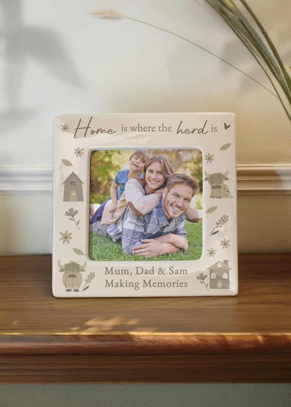 Personalised Memento Company Highland Cow Photo Frame Multi - One Size Image 2