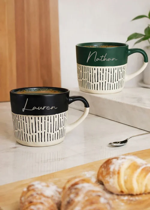 Personalised Memento Company Black Dipped Dash Ceramic Mug - One Size Image 3