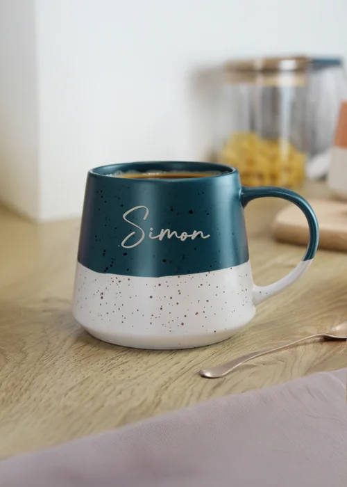 Personalised Memento Company Name Blue Ceramic Mug - One Size Image 2