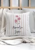 Personalised Memento Company Floral Stripe Cushion - One Size Image 1