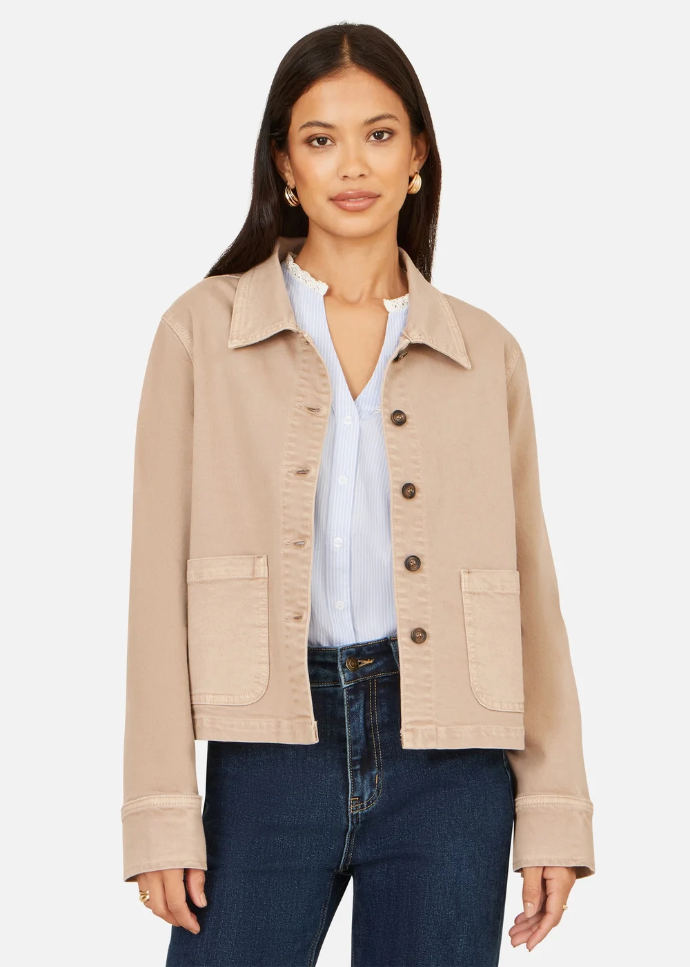 Yumi Canvas Jacket With Patch Pockets - 10 Image 1