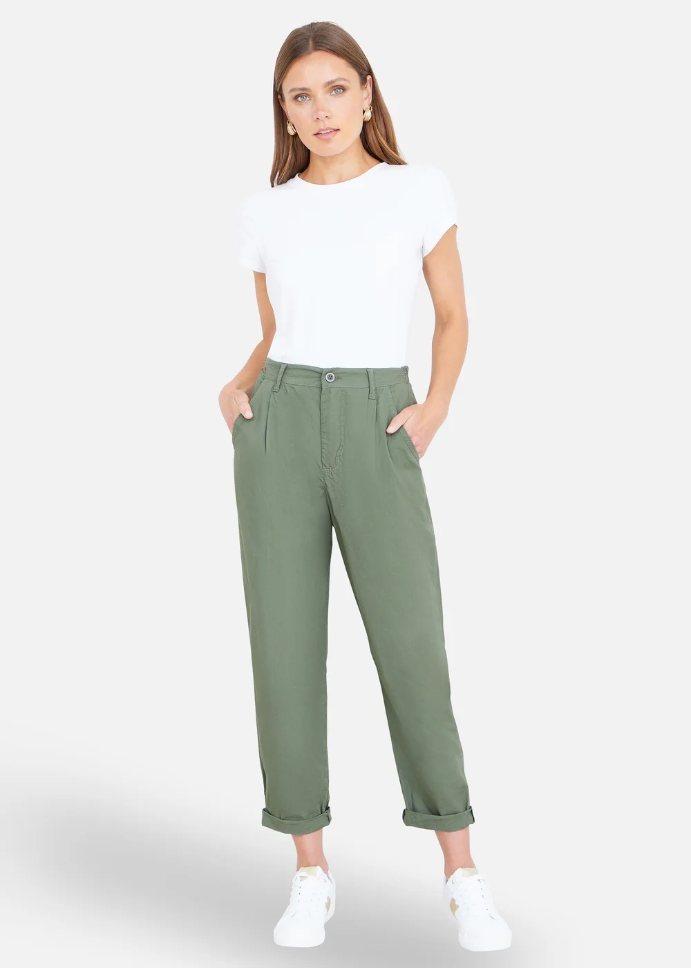 Yumi Cotton Canvas Chino Trousers - 10 Image 1