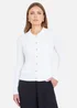 Yumi Ivory Ribbed Collar Button Up Cardigan - M Image 1
