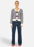 Yumi Navy Stripe Cardigan With Bow Detail - S Image 2