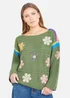 Yumi Green Crochet Flower Jumper - M Image 3