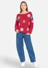 Yumi Red Crochet Flower Jumper - L Image 2