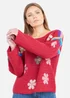 Yumi Red Crochet Flower Jumper - L Image 4