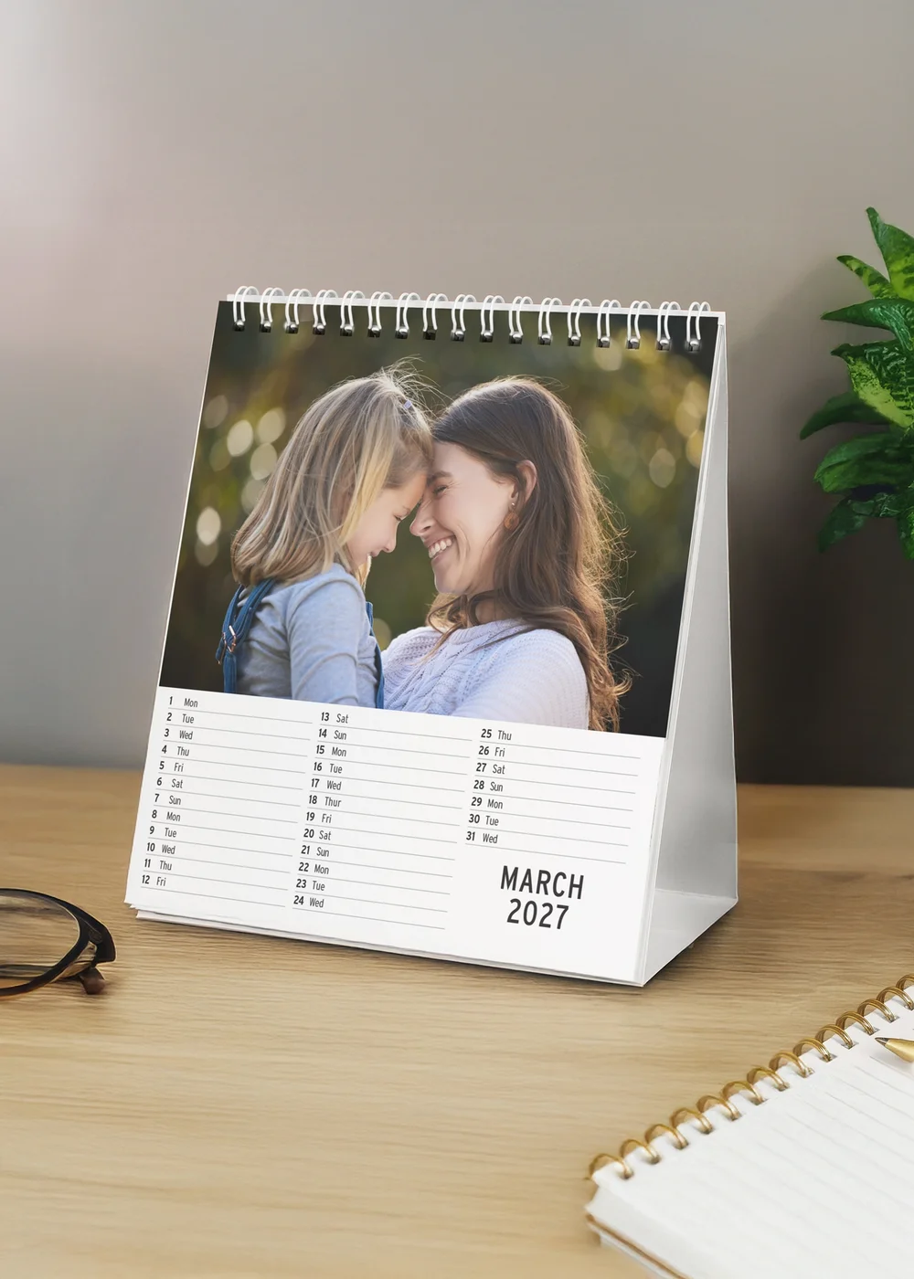 Personalised Memento Company Photo Upload Desk Calendar Multi - One Size Image 3