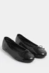 Yours Curve Black Faux Leather Cut Out Ballet Pumps In Wide E Fit - 9 Wide Image 2