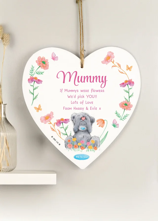 Personalised Memento Company Me to You Flowery Hanging Heart Ornament Floral