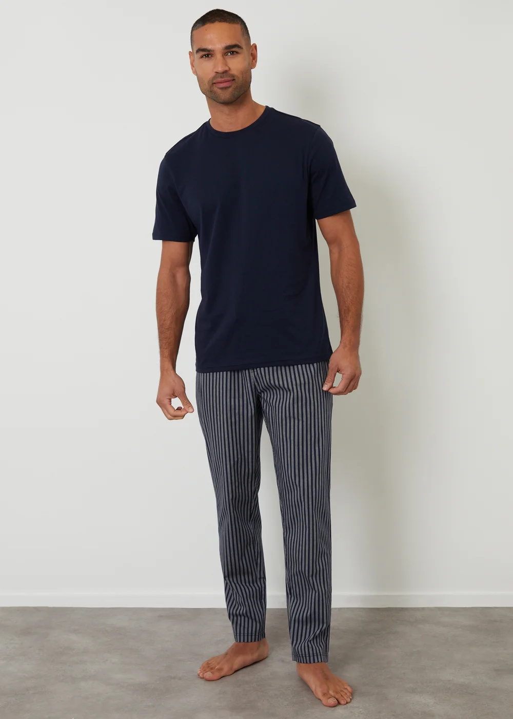 Threadbare Navy Stripe Pyjama Set - 2XL Image 1