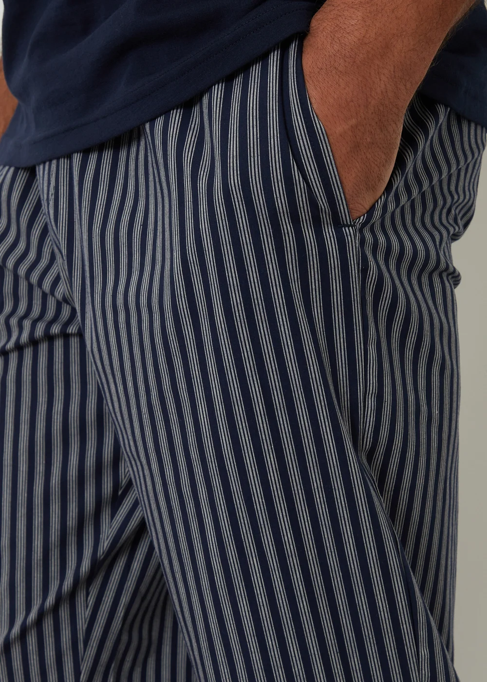 Threadbare Navy Stripe Pyjama Set - 2XL Image 4