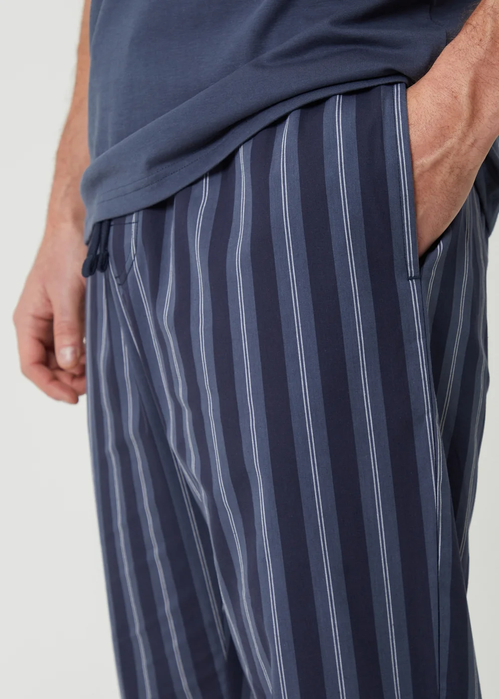 Threadbare Blue Stripe Grandad Fit Pyjama Set - 2XL Image 4