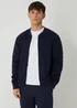 Threadbare Navy Zip Through Sweat Bomber - 2XL Image 1