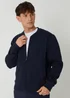 Threadbare Navy Zip Through Sweat Bomber - 2XL Image 5