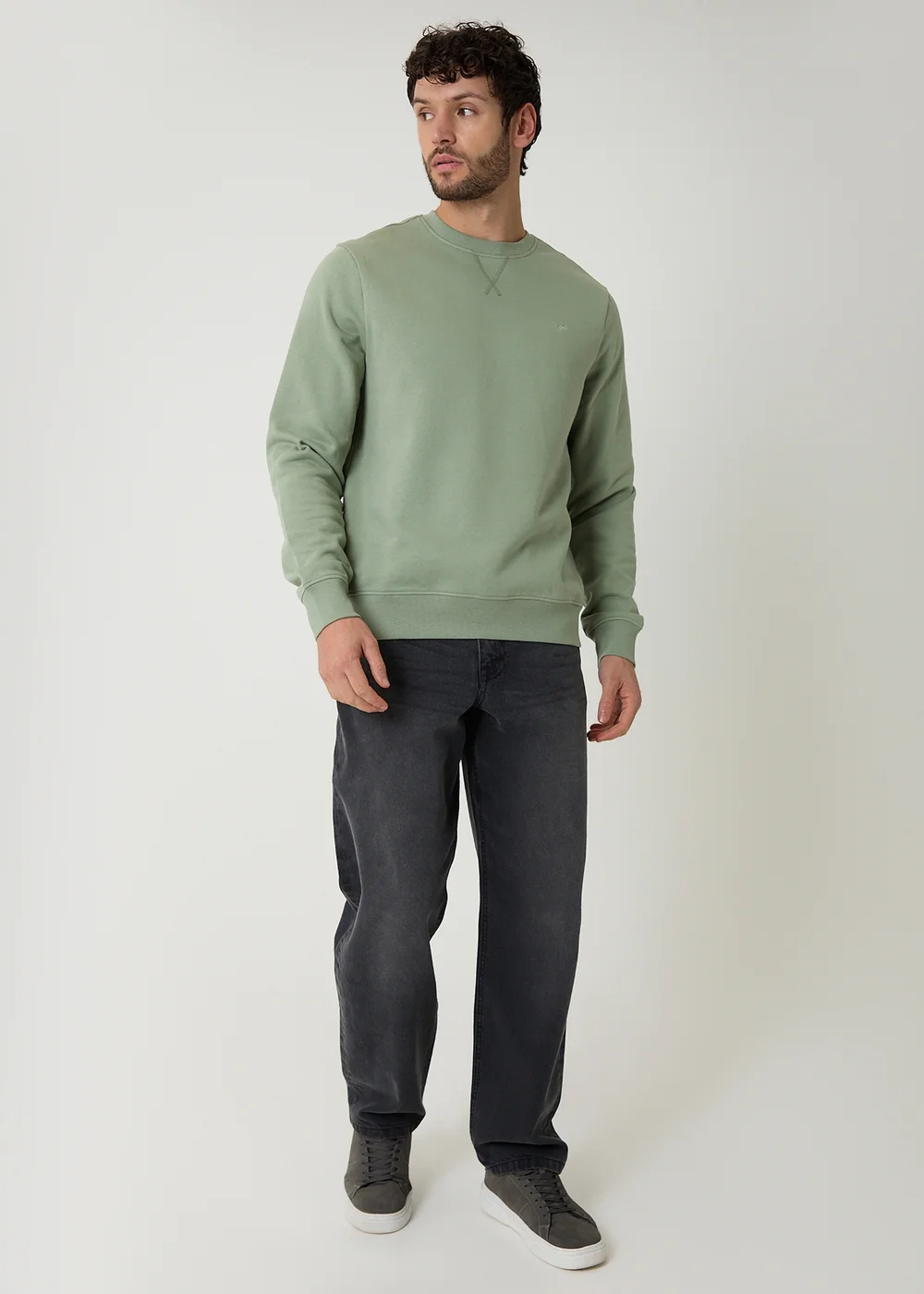 Threadbare Green Cotton Blend Crew Neck Sweatshirt - XL Image 3