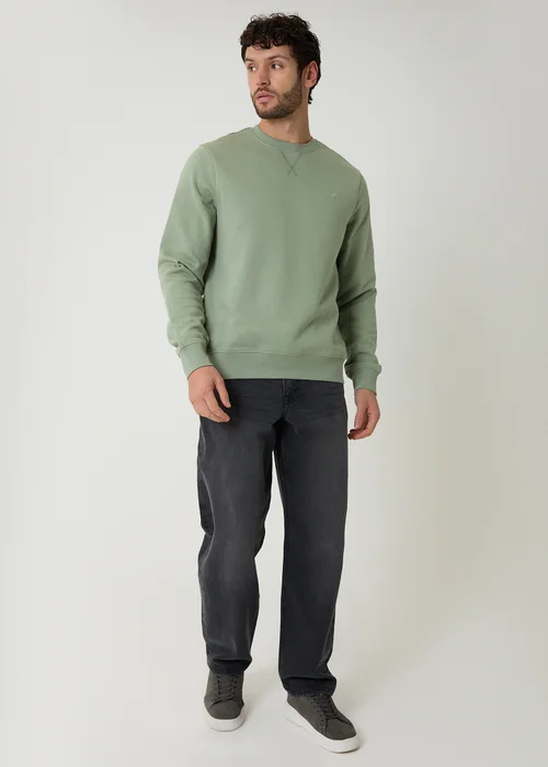 Threadbare Green Cotton Blend Crew Neck Sweatshirt - XL Image 3