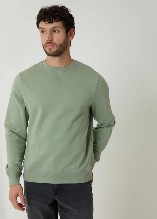Threadbare Green Cotton Blend Crew Neck Sweatshirt - XL Image 1