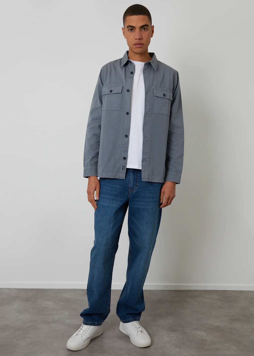 Threadbare Blue Lightweight Cotton Shacket - S Image 3