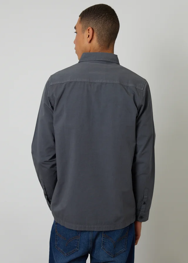 Threadbare Dark Grey Lightweight Cotton Shacket