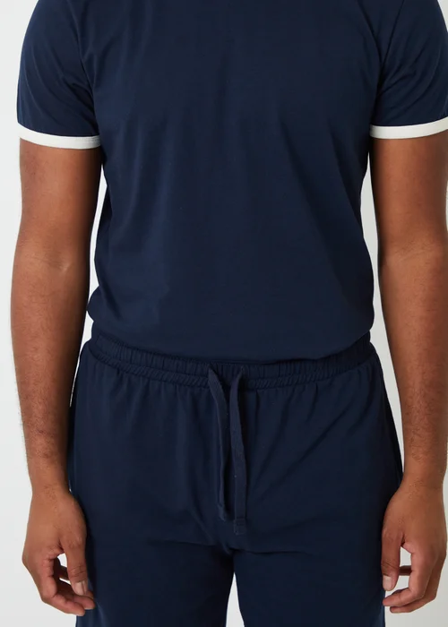 Threadbare Navy Contrast Binding Short Lounge Set - 2XL Image 5
