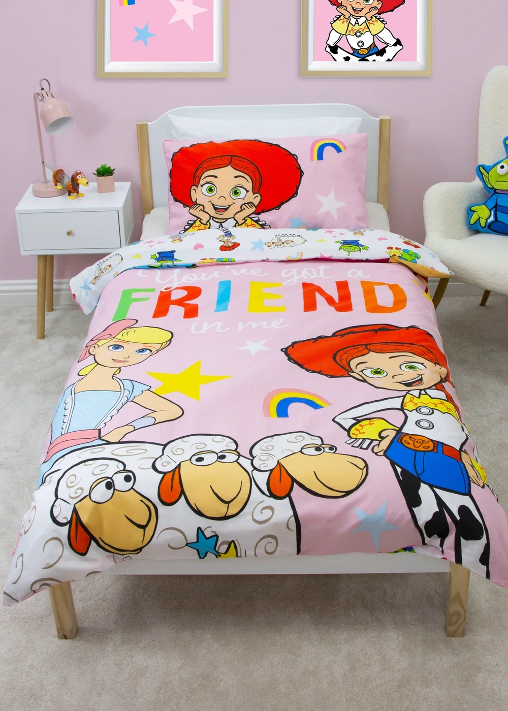 Toy Story Friendship Pink Duvet Cover - Single Image 1