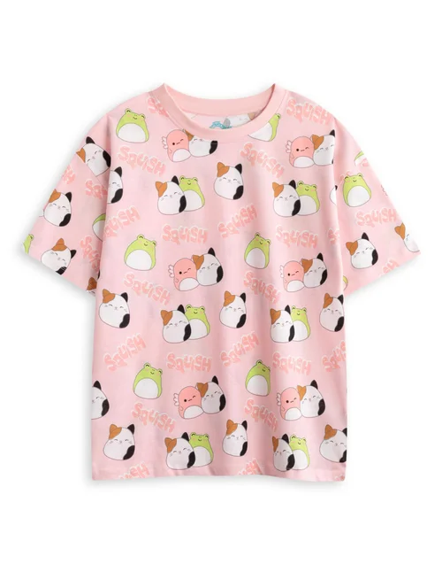 Vanilla Underground Squishmallows Girls Pink Feelin' Mallow Short Pyjama Set (5-14 Years) - Pack of 2 - 13-14 Yrs Image 4