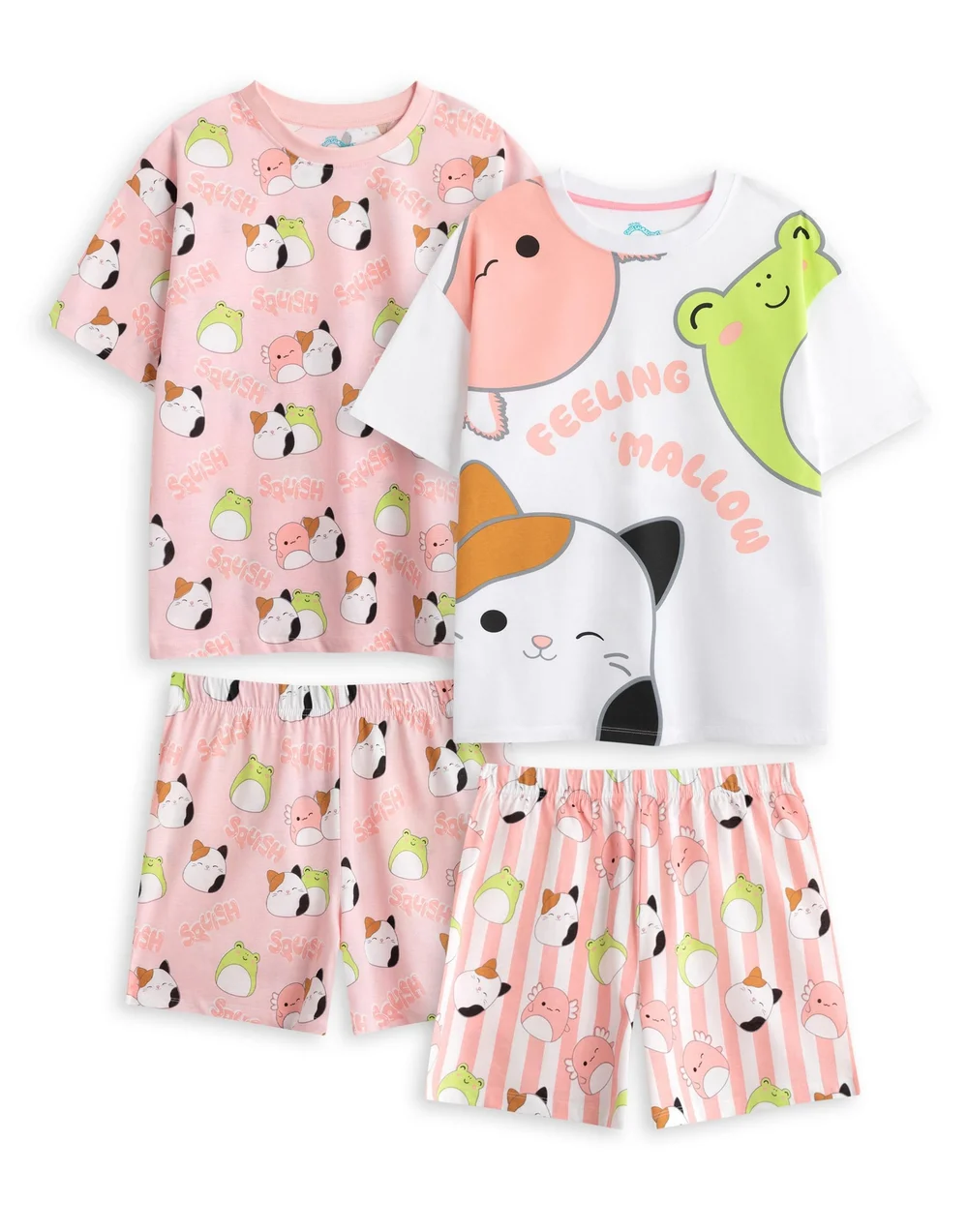 Vanilla Underground Squishmallows Girls Pink Feelin' Mallow Short Pyjama Set (5-14 Years) - Pack of 2 - 13-14 Yrs Image 1