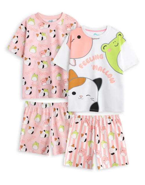 Vanilla Underground Squishmallows Girls Pink Feelin' Mallow Short Pyjama Set (5-14 Years) - Pack of 2 - 13-14 Yrs Image 1