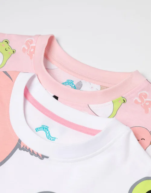 Vanilla Underground Squishmallows Girls Pink Feelin' Mallow Short Pyjama Set (5-14 Years) - Pack of 2 - 13-14 Yrs Image 5