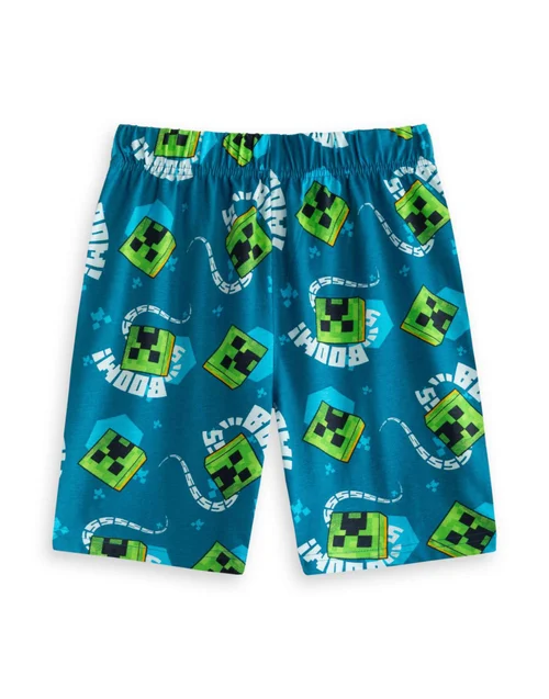 Vanilla Underground Minecraft Boys Multicoloured Creeper Multi-Pack of 2 Short Pyjama Set (5-14 Years) - 11-12 Yrs Image 3