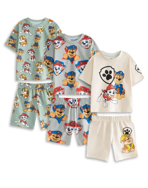 Vanilla Underground Paw Patrol Boys Multicoloured Boy Pups Short Pyjama Set (2-7 Years) - Pack of 3 - 4-5 Yrs Image 1