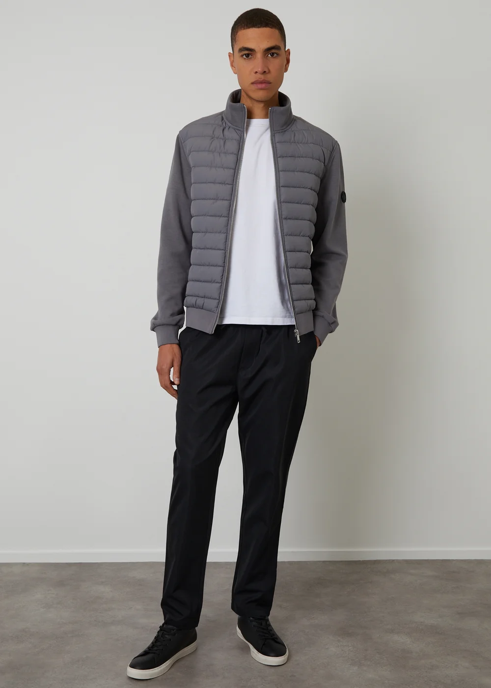 Threadbare Black Straight Fit Drawcord Trousers - M Image 3